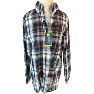Chaps Men’s Plaid Button Down Shirt Medium NWT Easy Care $60 Retail